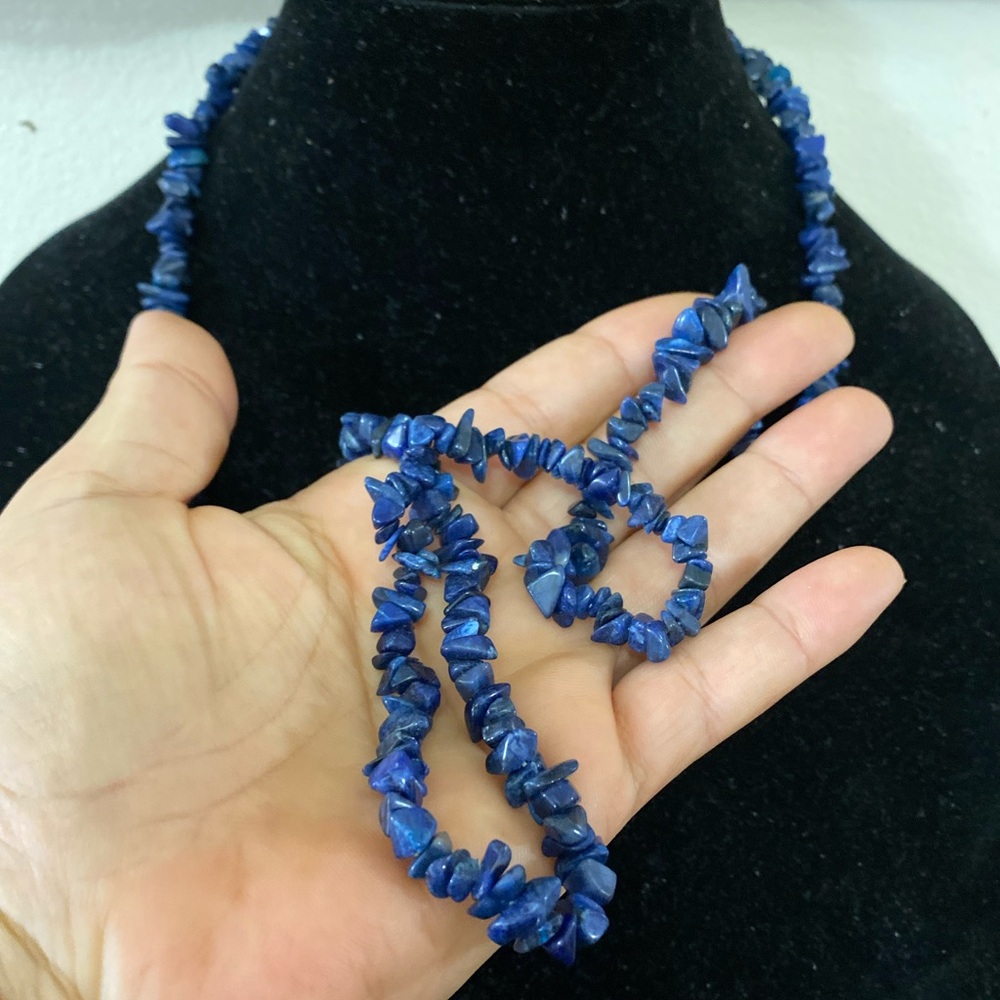 Vintage Lapis Blue Chip Necklace
